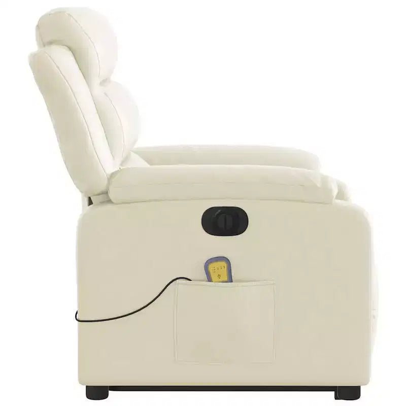 Stand Up Massage Recliner Chair, Black Faux Leather with Power Lift Mechanism