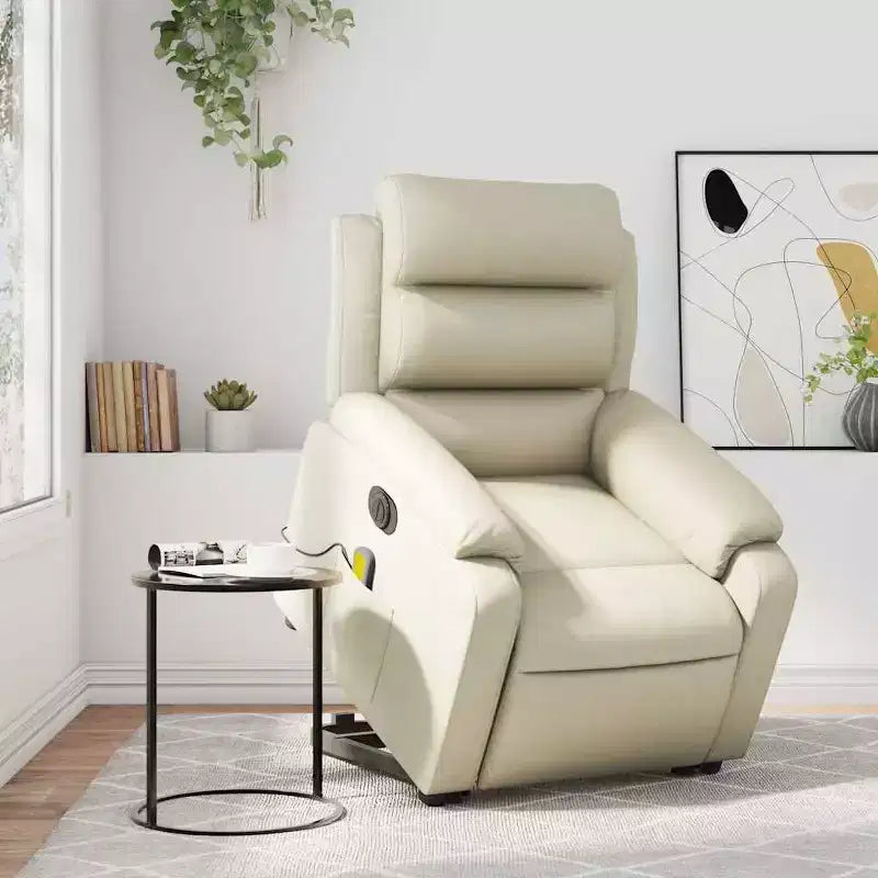 Stand Up Massage Recliner Chair, Black Faux Leather with Power Lift Mechanism