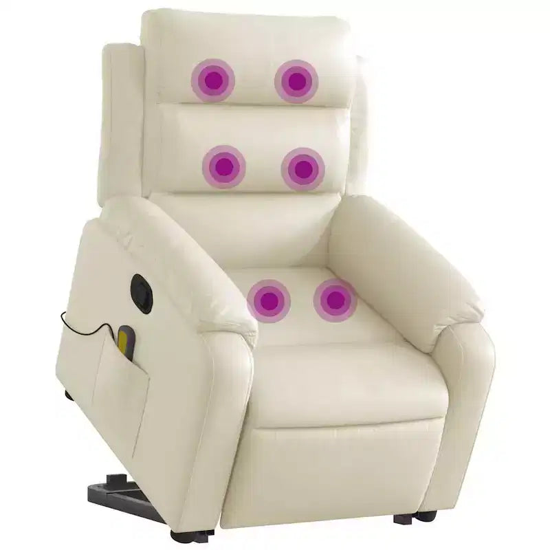 Stand Up Massage Recliner Chair, Black Faux Leather with Power Lift Mechanism