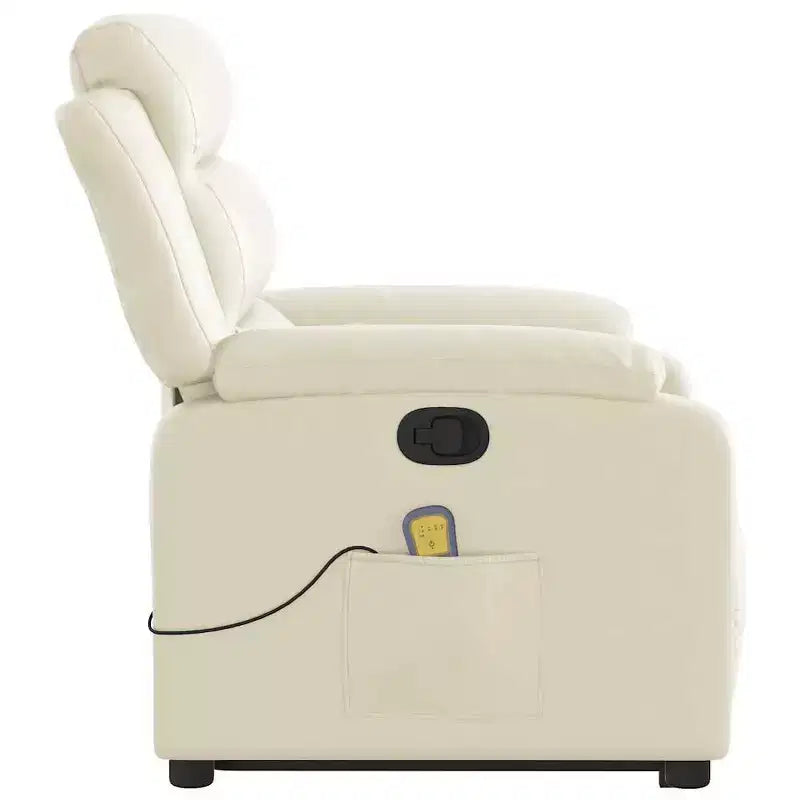 Stand Up Massage Recliner Chair, Black Faux Leather with Power Lift Mechanism