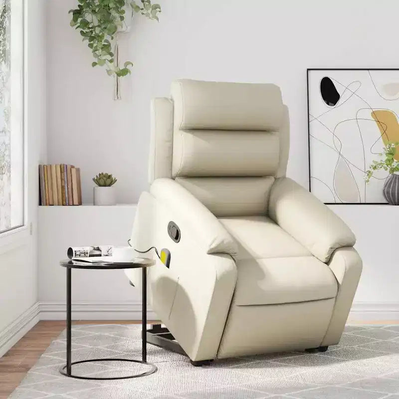 Stand Up Massage Recliner Chair, Black Faux Leather with Power Lift Mechanism