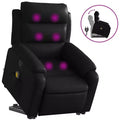 Stand Up Massage Recliner Chair, Black Faux Leather with Power Lift Mechanism