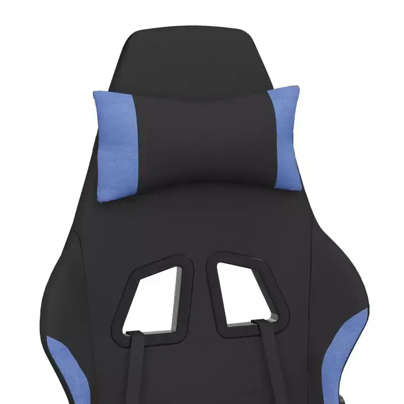 Gaming Chair, Black and Cream, Polyester with Memory Foam Cushion and Footrest