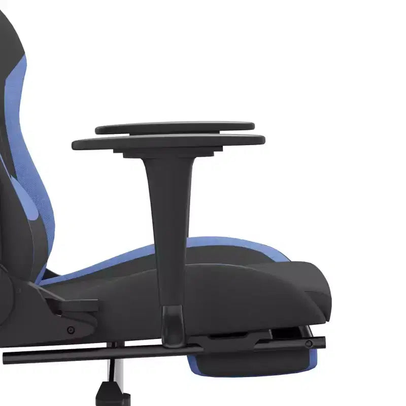 Gaming Chair, Black and Cream, Polyester with Memory Foam Cushion and Footrest