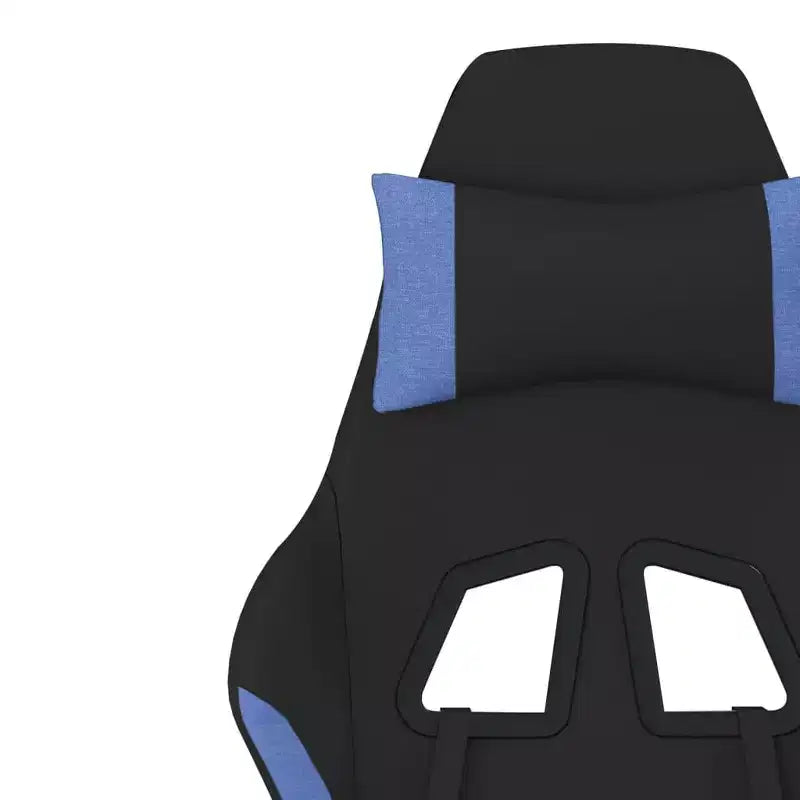 Gaming Chair, Black and Cream, Polyester with Memory Foam Cushion and Footrest