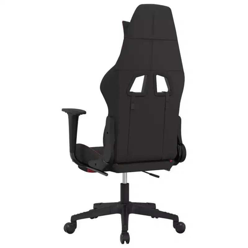 Gaming Chair, Black and Cream, Polyester with Memory Foam Cushion and Footrest