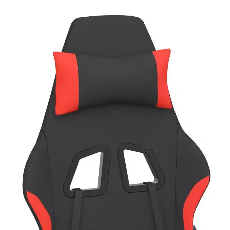 Gaming Chair, Black and Cream, Polyester with Memory Foam Cushion and Footrest