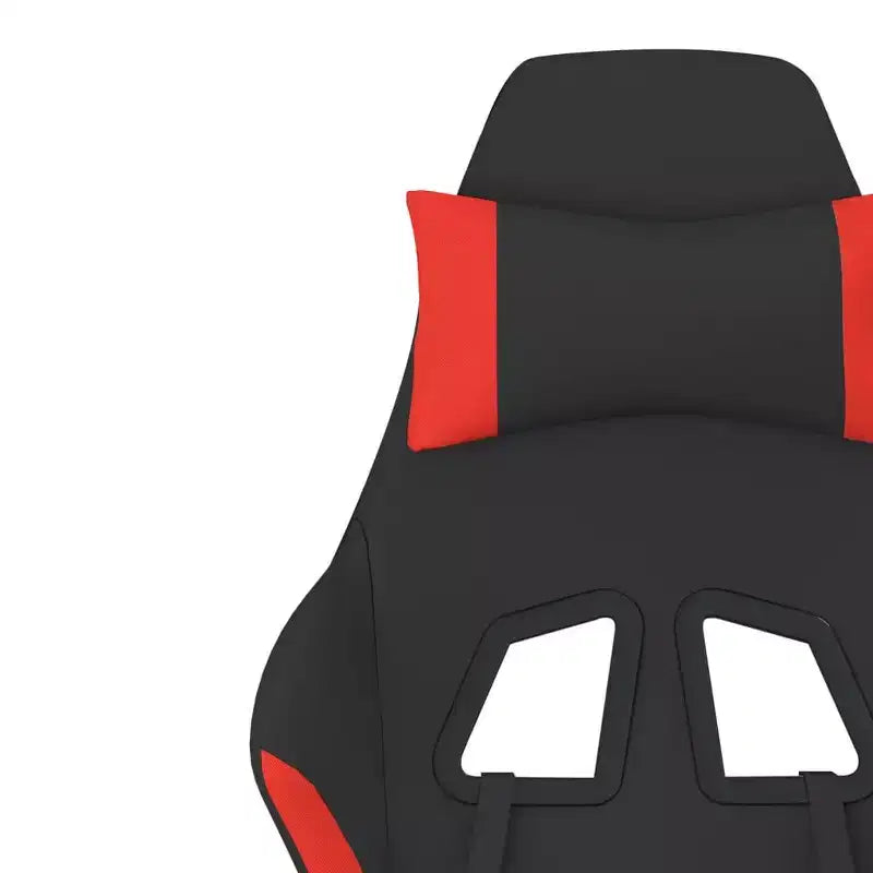Gaming Chair, Black and Cream, Polyester with Memory Foam Cushion and Footrest
