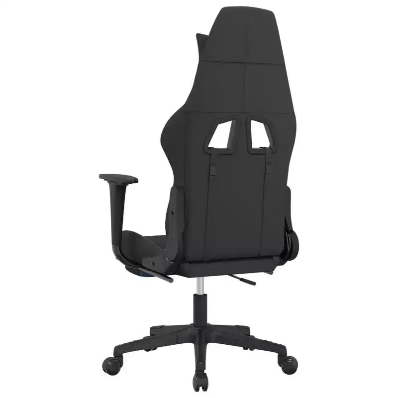Gaming Chair, Black and Cream, Polyester with Memory Foam Cushion and Footrest