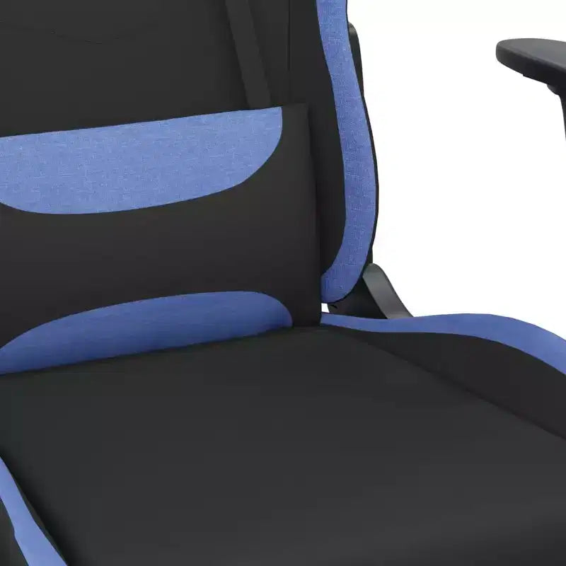 Gaming Chair, Black and Cream, Polyester with Memory Foam Cushion and Footrest
