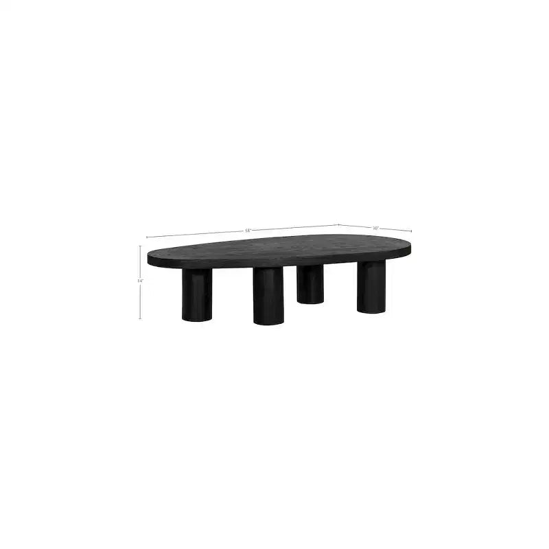 Solid Oak Wood Coffee Table - Brown