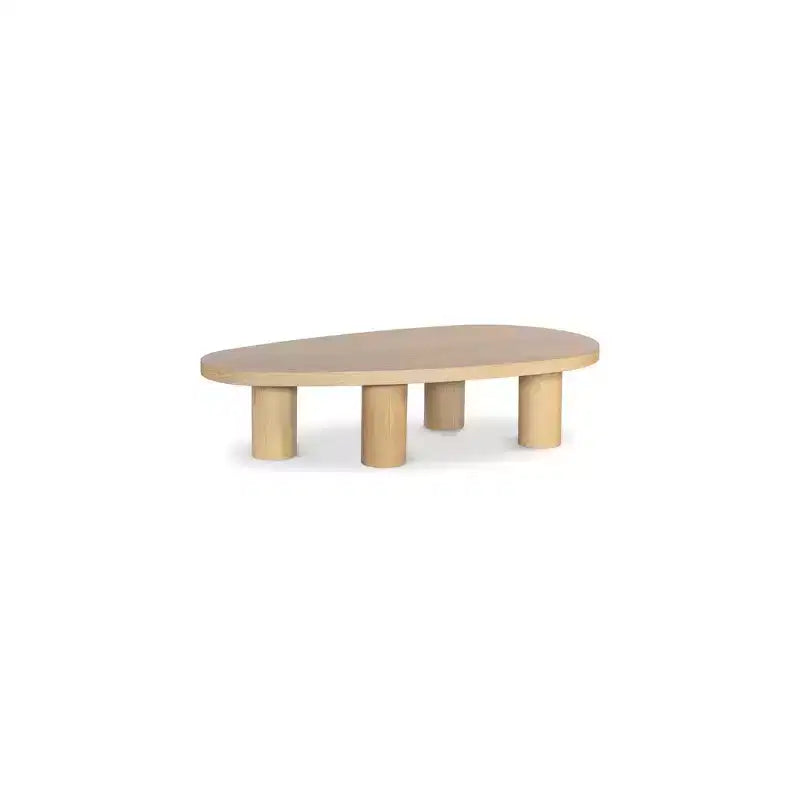 Solid Oak Wood Coffee Table - Brown