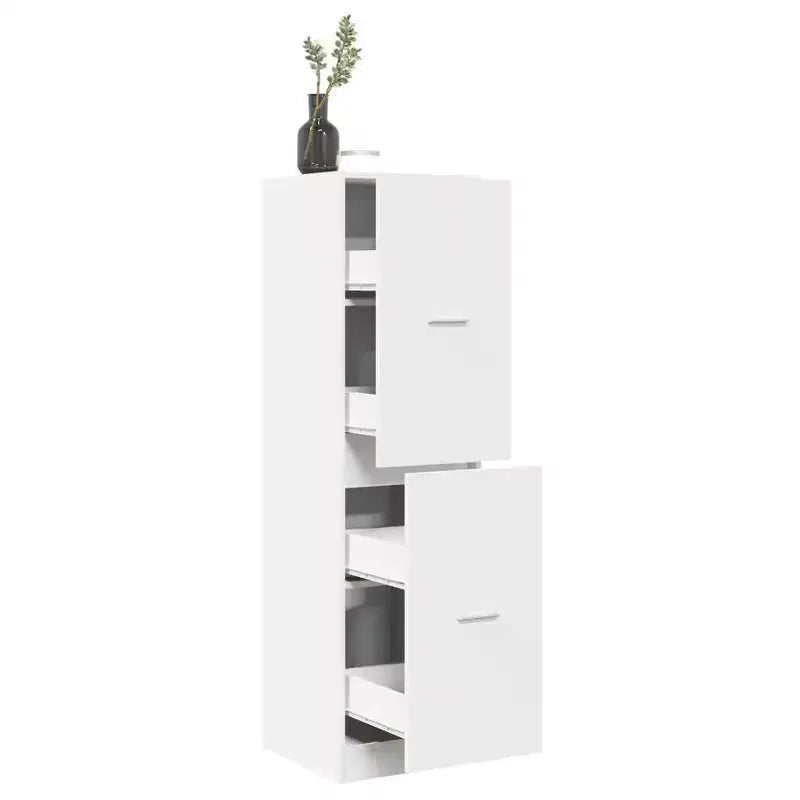 Apothecary Cabinet, White Engineered Wood, Medium