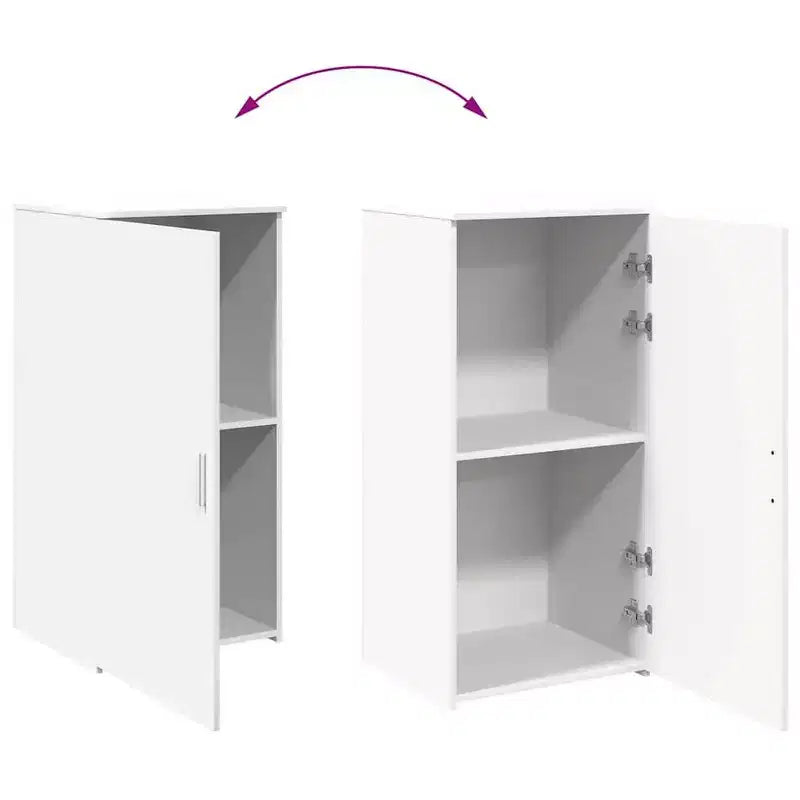 Storage Cabinet, White Engineered Wood, Medium