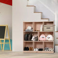 8-Cubby Mobile Entryway Storage Cabinet, 2 Storage Bins, Smooth-Rolling Casters, Wooden Organizer Locker for Home, School, Daycare