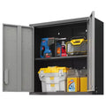 Metal Locking Wall-Mounted Tool Storage Cabinet with 1 Shelf for Garage Warehouse, Office