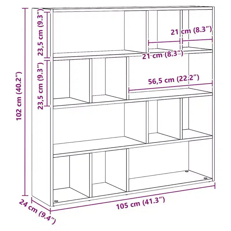 Book Cabinet / Room Divider Artisan Oak 41.3x9.4x40.2