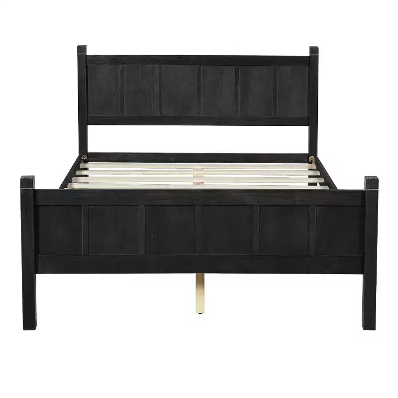 Full Size Flat Panel Bed With Headboard & Footboard, Easy Assembly