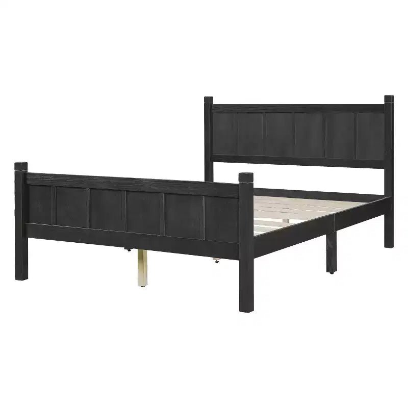 Full Size Flat Panel Bed With Headboard & Footboard, Easy Assembly