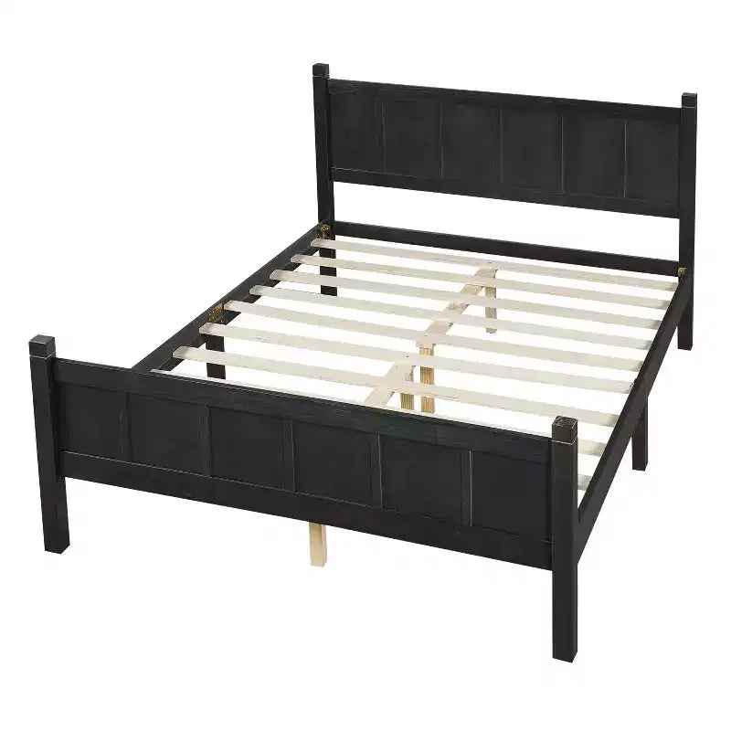 Full Size Flat Panel Bed With Headboard & Footboard, Easy Assembly