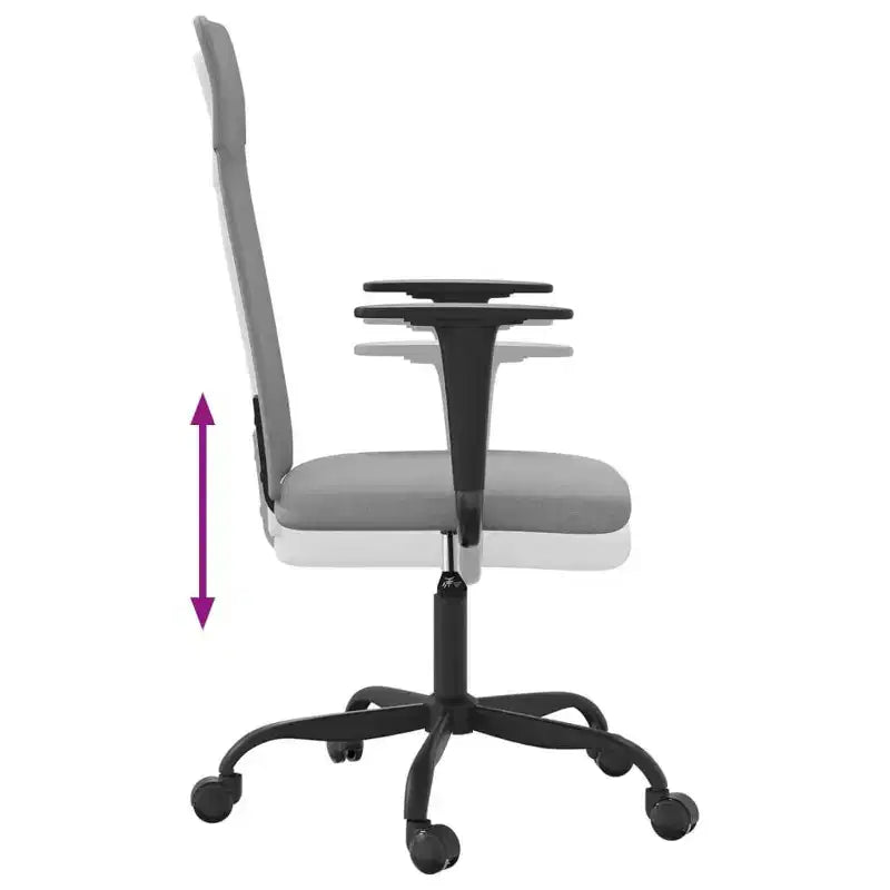 Office Chair Light Grey Fabric, Metal, Plywood
