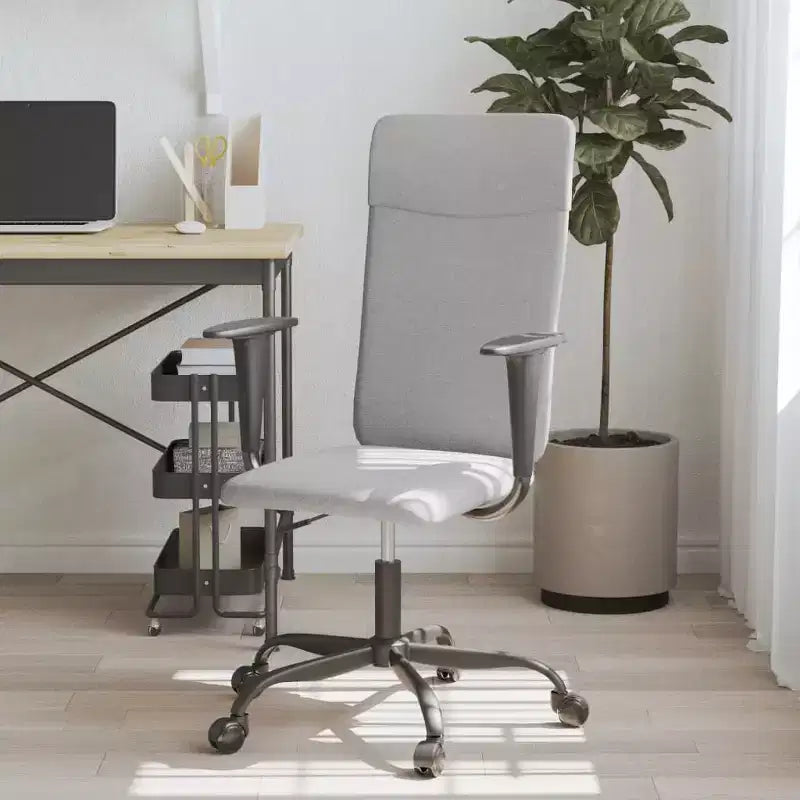 Office Chair Light Grey Fabric, Metal, Plywood