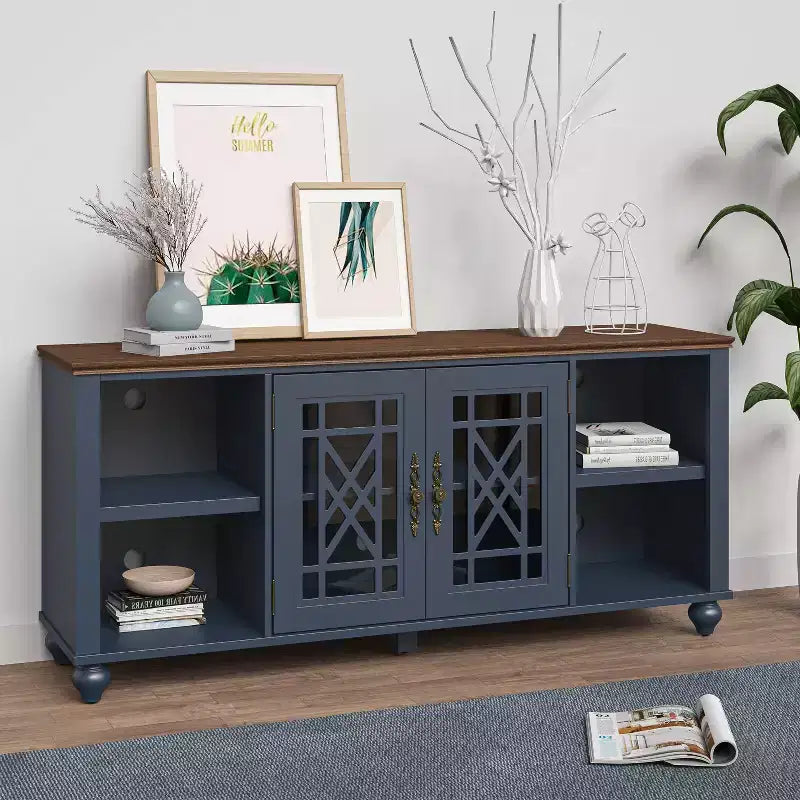 Vintage Style 60" TV Stand for TVs up to 70" - Navy