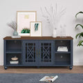 Meuble TV de style vintage de 152 cm pour téléviseurs jusqu'à 70" - Bleu marine