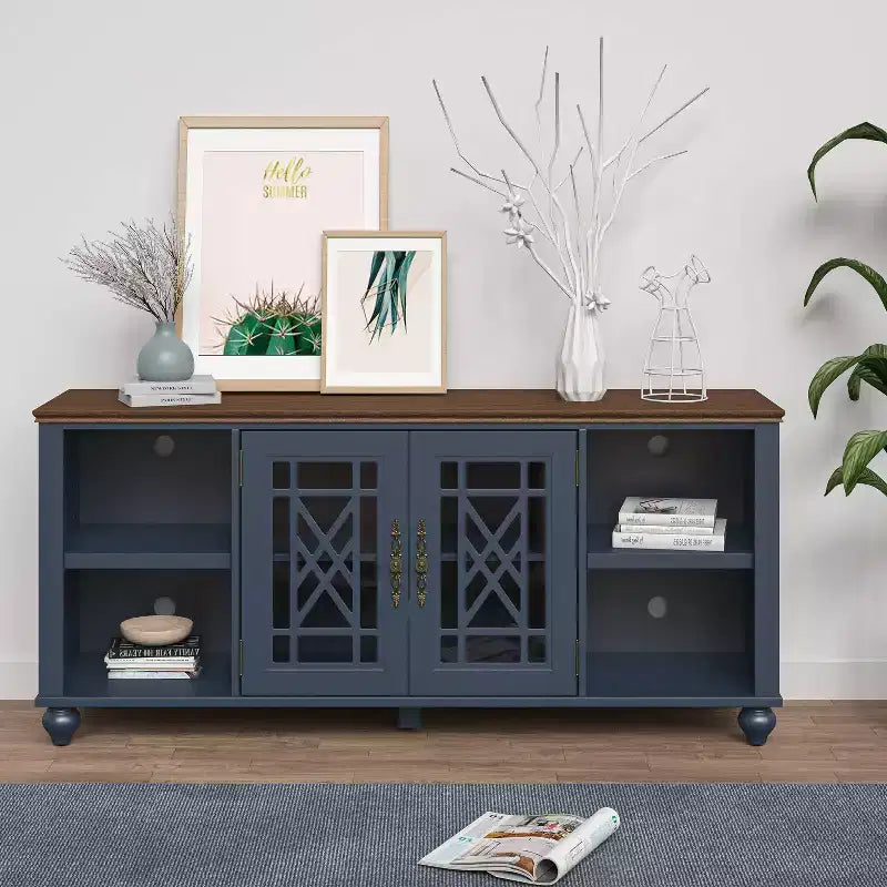 Vintage Style 60" TV Stand for TVs up to 70" - Navy