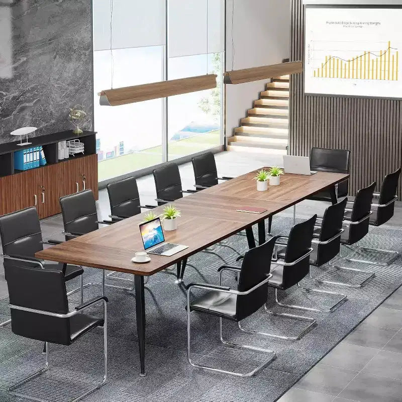 70.86" Rectangular Conference Table, Rustic Brown