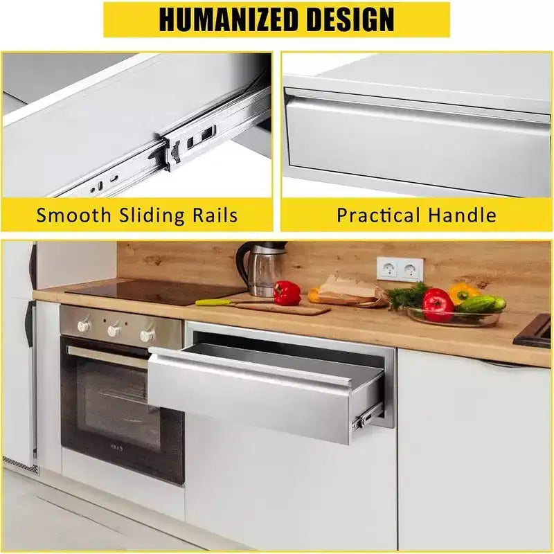 30"x23"x10" Single Drawer Outdoor Kitchen BBQ Island, Stainless Steel with Vent