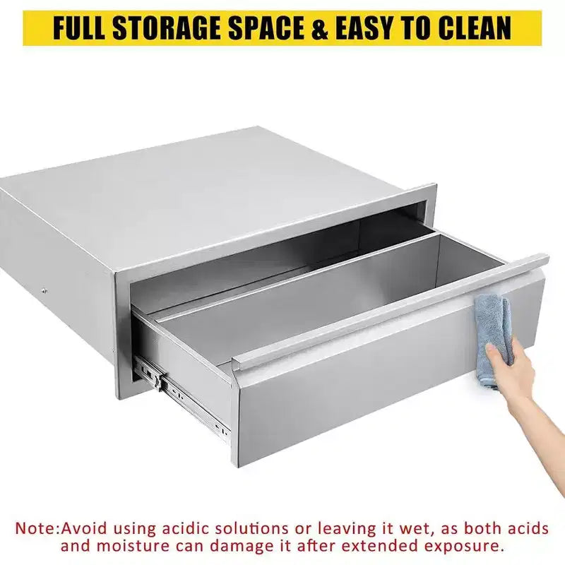 30"x23"x10" Single Drawer Outdoor Kitchen BBQ Island, Stainless Steel with Vent