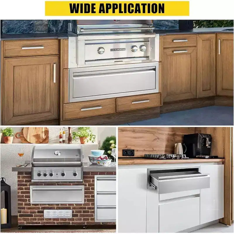 30"x23"x10" Single Drawer Outdoor Kitchen BBQ Island, Stainless Steel with Vent