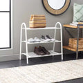 3-Shelf Storage Shoe Rack - White