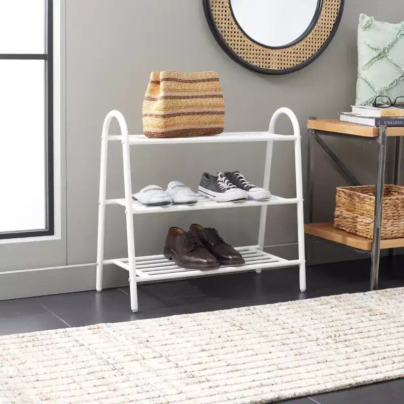 3-Shelf Storage Shoe Rack - White