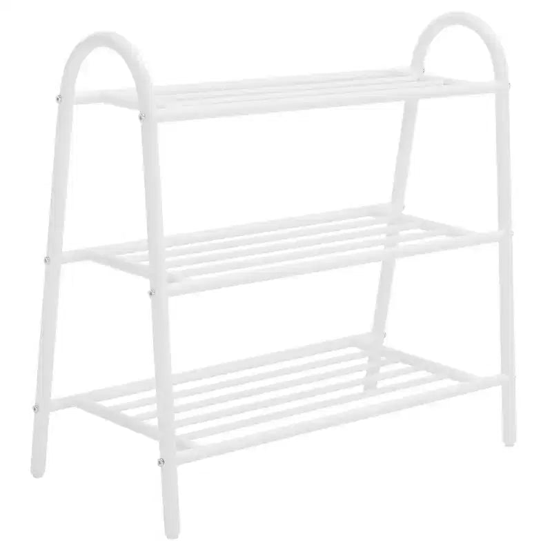 3-Shelf Storage Shoe Rack - White