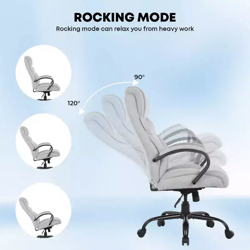 Office Chair for Big and Tall Individuals, Desk Task Chair, High Back Lumbar Support, Adjustable Armrests for Home and Office Use