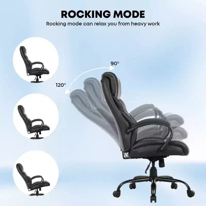 Office Chair for Big and Tall Individuals, Desk Task Chair, High Back Lumbar Support, Adjustable Armrests for Home and Office Use