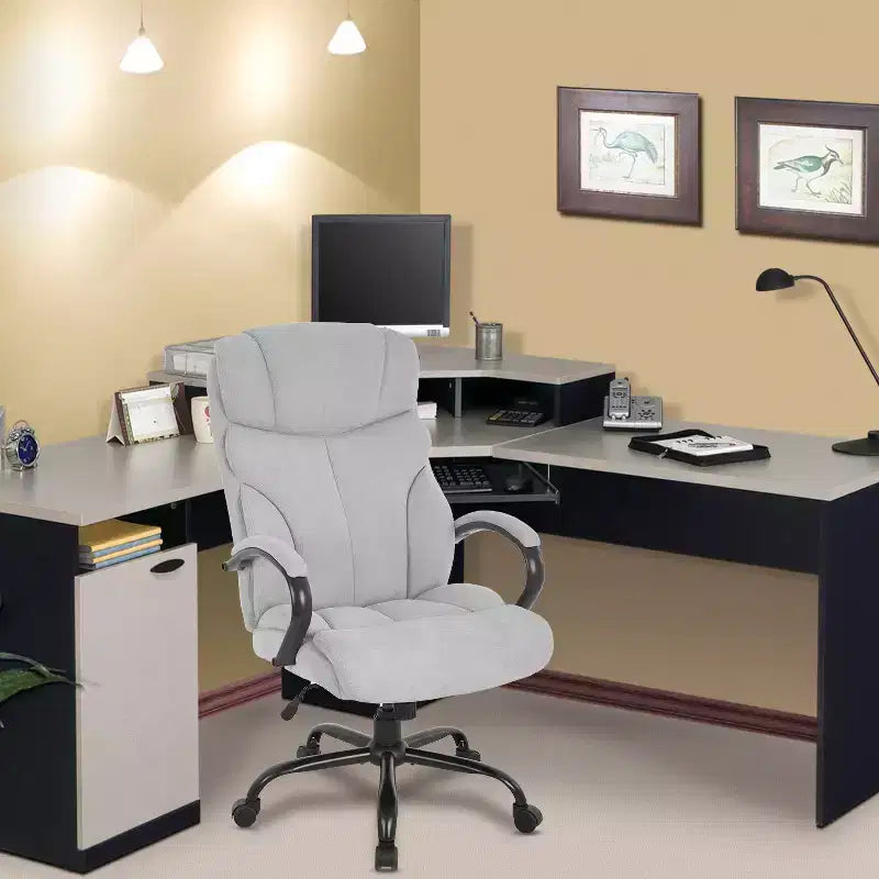 Office Chair for Big and Tall Individuals, Desk Task Chair, High Back Lumbar Support, Adjustable Armrests for Home and Office Use
