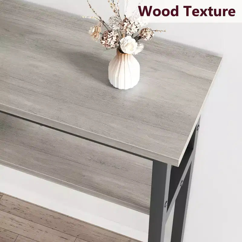 5.9 Narrow Sofa Table, 2 Tier Skinny Console Table with Adjustable Shelf, Slim Behind Couch Table for Living Room, Entryway, Hallway, Foyer
