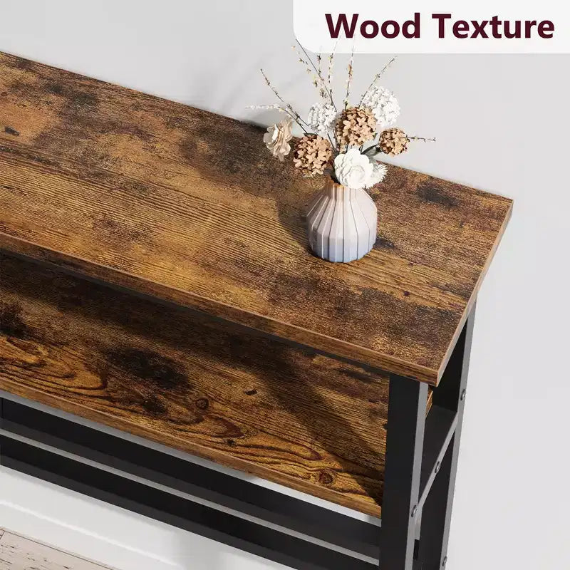 5.9 Narrow Sofa Table, 2 Tier Skinny Console Table with Adjustable Shelf, Slim Behind Couch Table for Living Room, Entryway, Hallway, Foyer