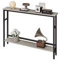 5.9 Narrow Sofa Table, 2 Tier Skinny Console Table with Adjustable Shelf, Slim Behind Couch Table for Living Room, Entryway, Hallway, Foyer
