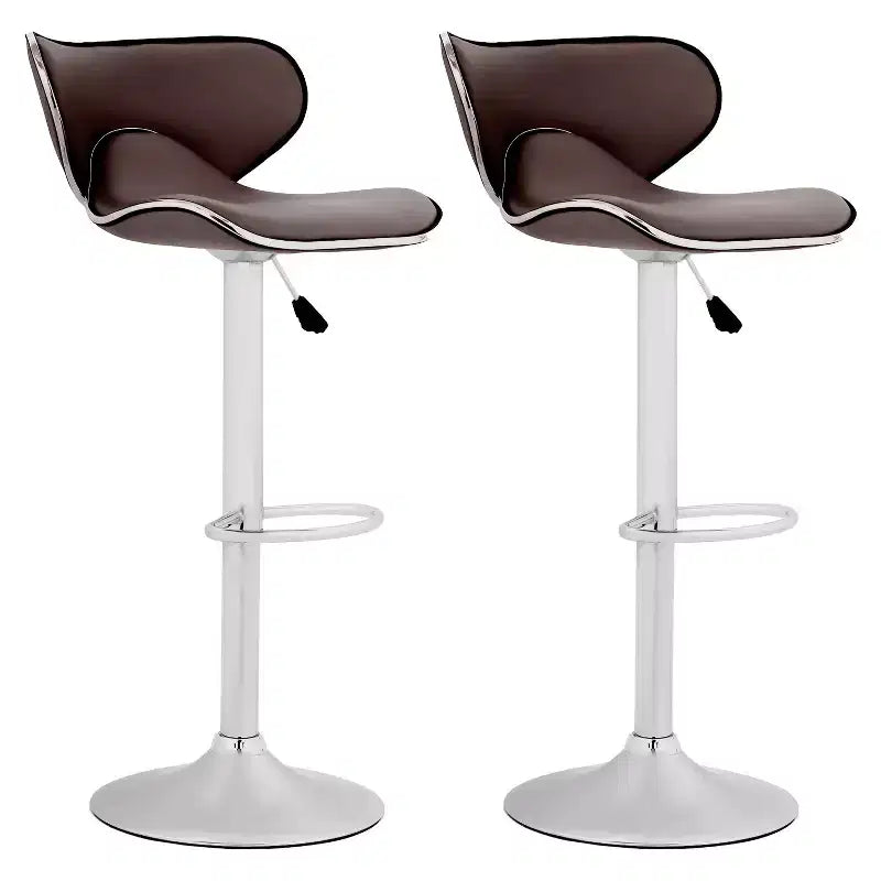 Set of 2 Counter Height Adjustable Bar Stools with 360-Degree Swivel & PU Leather, Kitchen Counter Stools Dining Chairs