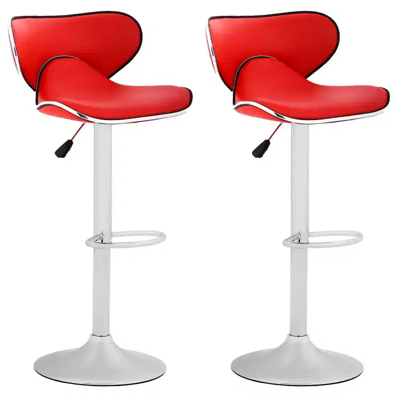 Set of 2 Counter Height Adjustable Bar Stools with 360-Degree Swivel & PU Leather, Kitchen Counter Stools Dining Chairs