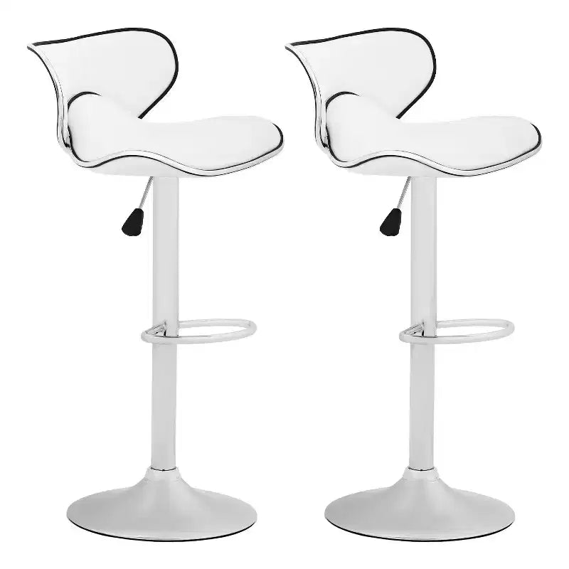 Set of 2 Counter Height Adjustable Bar Stools with 360-Degree Swivel & PU Leather, Kitchen Counter Stools Dining Chairs
