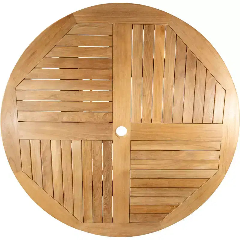 47" Natural Teak Outdoor Foldable Round Dining Table - Beige