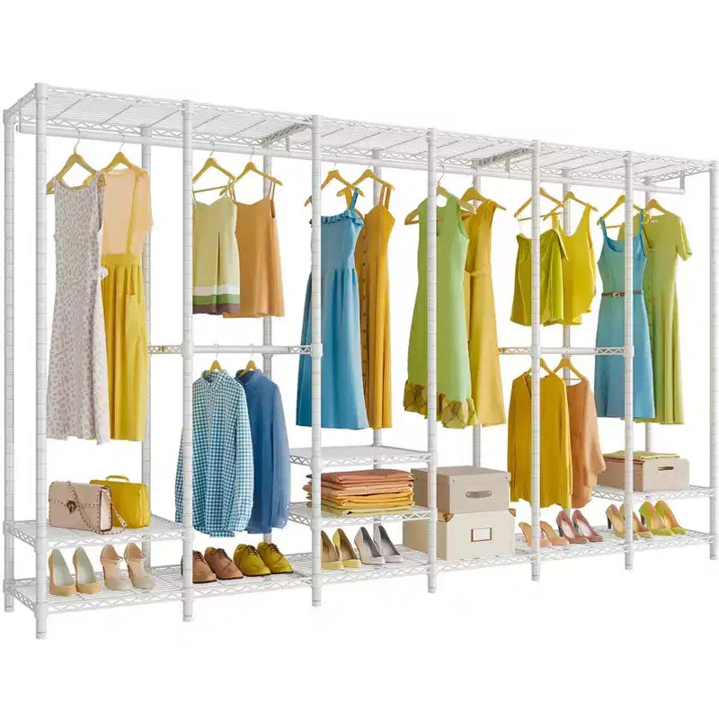 Extra Large Portable Closet Rack for Hanging Clothes, Freestanding Wardrobe Closet, Metal Bedroom Storage Organizer