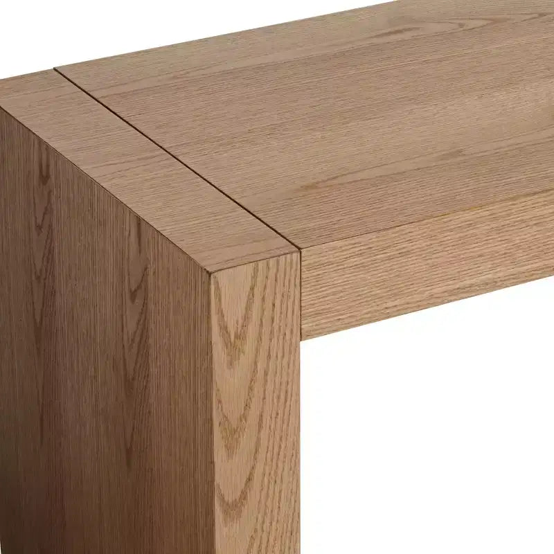 Modern Minimalist High Gloss Gray Oak Wood Rectangular Bar Table 50 x 18 for Living Room Kitchen