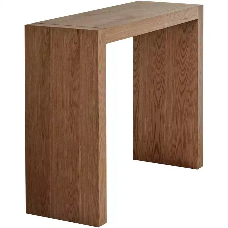 Modern Minimalist High Gloss Gray Oak Wood Rectangular Bar Table 50 x 18 for Living Room Kitchen