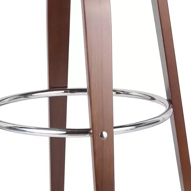 Mid Century Modern Faux Leather and Wood 30" Swivel Barstool